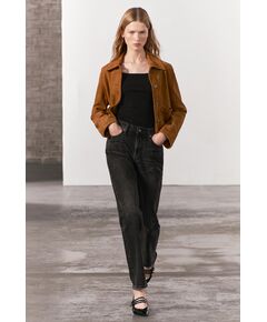 Zara Сохрани коллекцию джинсов средней посадки прямого кроя zw collection , Цвет: Черный, Размер: 32