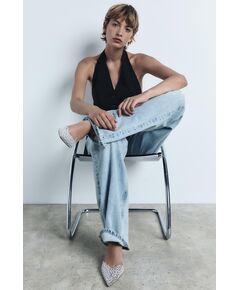 Zara Туфли на высоком каблуке со вставками искусственных жемчужин , Цвет: Бежевый, Размер: 36