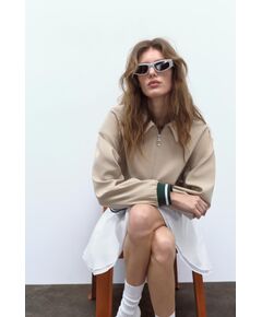 Zara Куртка с контрастными вставками , Цвет: Коричневый, Размер: XS