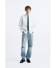 Zara Рубашка slim fit poplin , Цвет: Белый, Размер: S (US S)