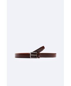 Zara   topstitched leather belt , Цвет: Коричневый, Размер: EU 85 (US 34)