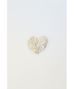 Zara   polka dot print heart scrunchie , Цвет: Бежевый, Размер: M