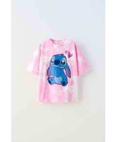 Zara Футболка tie-dye lilo & stitch © disney с круглым вырезом горловины, Цвет: Розовый, Размер: 6-7 лет (120 см)