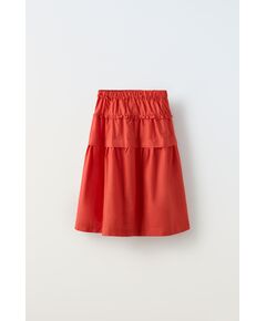 Zara Юбка миди с эластичным поясом, Цвет: Красный, Размер: 6 лет (116 см)