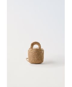 Zara Сохрани  raffia mini crossbody bag 