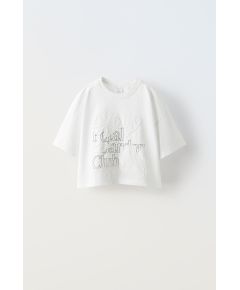 Zara Футболка со стёртой нашивкой , Цвет: Белый, Размер: 6-7 лет (120 см)