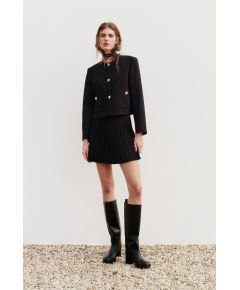 Zara Короткая куртка с золотыми пуговицами , Цвет: Черный, Размер: L