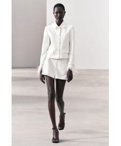 Zara Коллекция zw short blazer with feathers , Цвет: Бежевый, Размер: XS