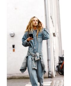 Zara Джинсовый комбинезон denim trf с воротником , Цвет: Синий, Размер: S