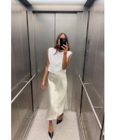 Zara   платье с контрастным атласным отделком , Цвет: Жёлтый, Размер: XS