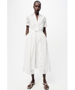 Zara   zw collection embroidered shirt dress , Цвет: Белый, Размер: XL