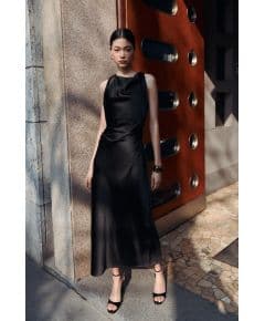 Zara  разделители satin midi dress , Цвет: Черный, Размер: XS