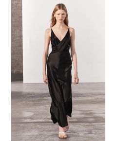 Zara   crossover slip dress , Цвет: Черный, Размер: XS