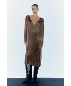 Zara Платье из металлической сетки , Цвет: Металлик, Размер: M