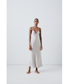 Zara  satin open-back slip dress , Цвет: Серый, Размер: XS