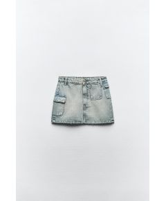 Zara   denim trf cargo skirt , Цвет: Синий, Размер: XS