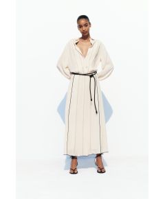 Zara Юбка midi с подшивками и контрастными швами , Цвет: Бежевый, Размер: XS