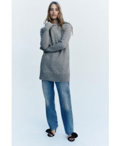 Zara Мягкое вязаное мини-платье , Цвет: Серый, Размер: XS