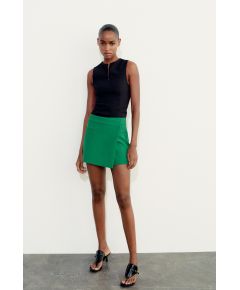 Zara Asymmetric skort , Цвет: Зеленый, Размер: XS