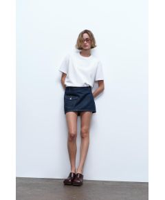 Zara Юбка-мини "cargo" , Цвет: Синий, Размер: XS