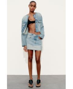 Zara Джинсовая мини-юбка denim trf , Цвет: Синий, Размер: XS