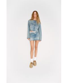 Zara Юбка trf contrast denim skirt , Цвет: Синий, Размер: XS