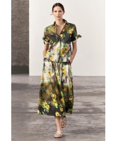 Zara   zw collection floral print skirt , Цвет: С принтом, Размер: M