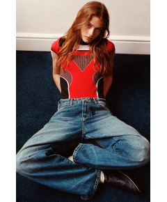 Zara Облегающий боди с короткими рукавами и высоким воротником, Цвет: multicolor, Размер: XS-S