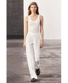 Zara Топ с широкими бретелями из хлопка , Цвет: Белый, Размер: XS