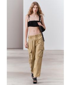 Zara Куртка силуэта «кроп топ» из коллекции zw collection, Цвет: Черный, Размер: XS