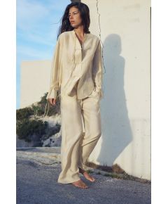 Zara Рубашка для сна oversize , Цвет: Бежевый, Размер: XS