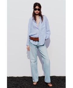 Zara Полосатая рубашка из льняной смеси , Цвет: multicolor, Размер: M