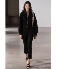 Zara Утепленная куртка jacquard knit bomber , Цвет: Черный, Размер: M