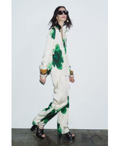 Zara Рубашка с принтом из коллекции zw collection flowing printed shirt , Цвет: multicolor, Размер: XS