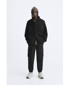 Zara Брюки jogger waist cargo , Цвет: Черный, Размер: S