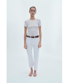 Zara Джинсы high-waist с пятью карманами, Цвет: Белый, Размер: 32