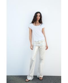 Zara Сохраняйте  trf mid-rise loose foil jeans , Цвет: Металлик, Размер: 32