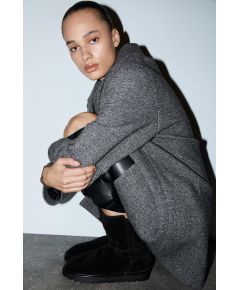 Zara Унисекс ботинки с искусственным мехом и кожей , Цвет: Черный, Размер: 35