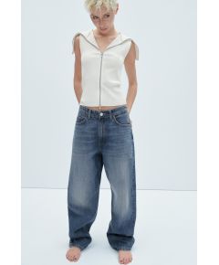 Zara   mid-rise tailored balloon jeans , Цвет: Синий, Размер: 32