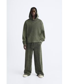 Zara Худи с эффектом старения и высоким воротником , Цвет: Серый, Размер: XL (US XL)