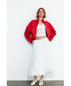 Zara Куртка из атласа с контрастной окантовкой , Цвет: Красный, Размер: XS