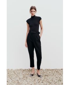 Zara Брюки с подкладкой на поясе , Цвет: Черный, Размер: XS