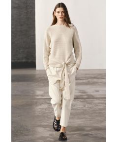 Zara Брюки из коллекции zara woman из хлопка , Цвет: Бежевый, Размер: XS