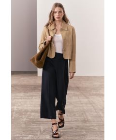 Zara Капри средней посадки из коллекции zara woman, Цвет: Синий, Размер: XS