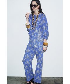 Zara   zw collection printed trousers , Цвет: Синий, Размер: XS