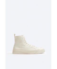 Zara Высокие кеды canvas high-top , Цвет: Бежевый, Размер: 39