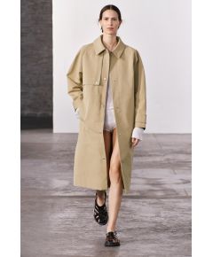 Zara Пальто прямого кроя коллекции zw с воротником рубашки , Цвет: Коричневый, Размер: S