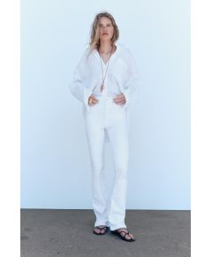 Zara  z1975 расширенные джинсы с высокой талией , Цвет: Белый, Размер: 32