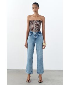 Zara   z1975 mid-rise straight jeans , Цвет: Синий, Размер: 32