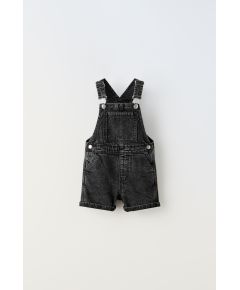 Zara Короткий джинсовый комбинезон , Цвет: Черный, Размер: 1½ лет (86 см)